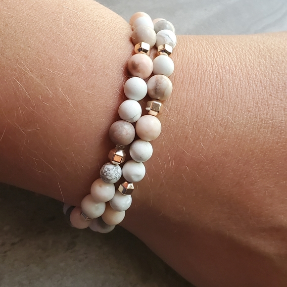 Pink Zebra Stone Bracelets - Picture 2 of 2